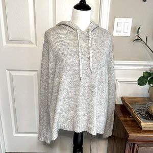 H&M Women’s Gray Oversized Knitted Hooded Sweater